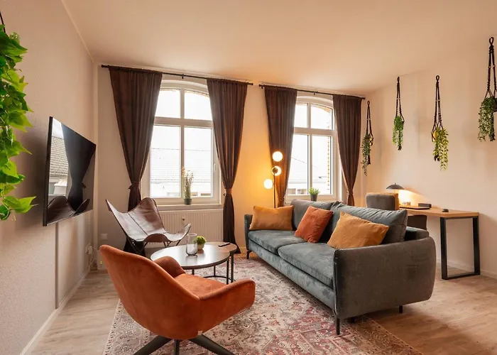 Maremar - Style Im Zentrum - Luxus Boxspringbett - Kueche - Arbeitsplatz - Highspeed Wlan Gera